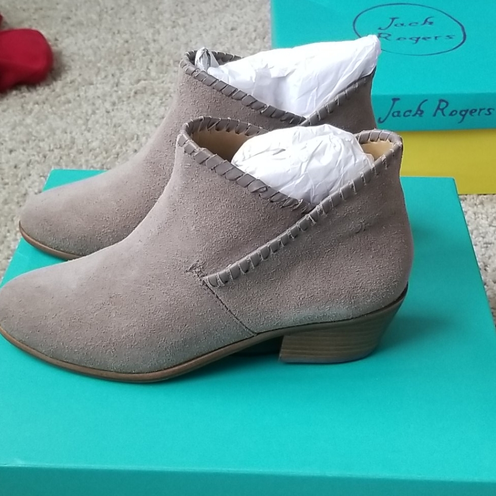 Jack Rogers Sadie Boot Light Gray New Sz 5